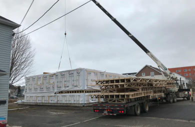 6 logements à Matane  -- plancher assemblé