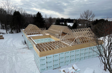 House in St-Jean-Port Joli - roof trusses