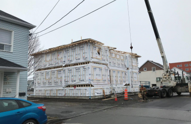 6 dwellings in Matane -- fabrication of wall joists and roof trusses.